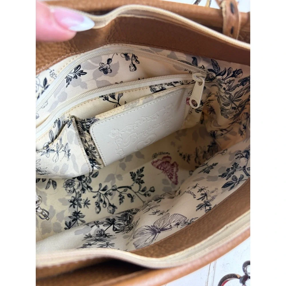 Brighton Vintage Y2K Woven Straw Leather Vacation Summer Shoulder Bag